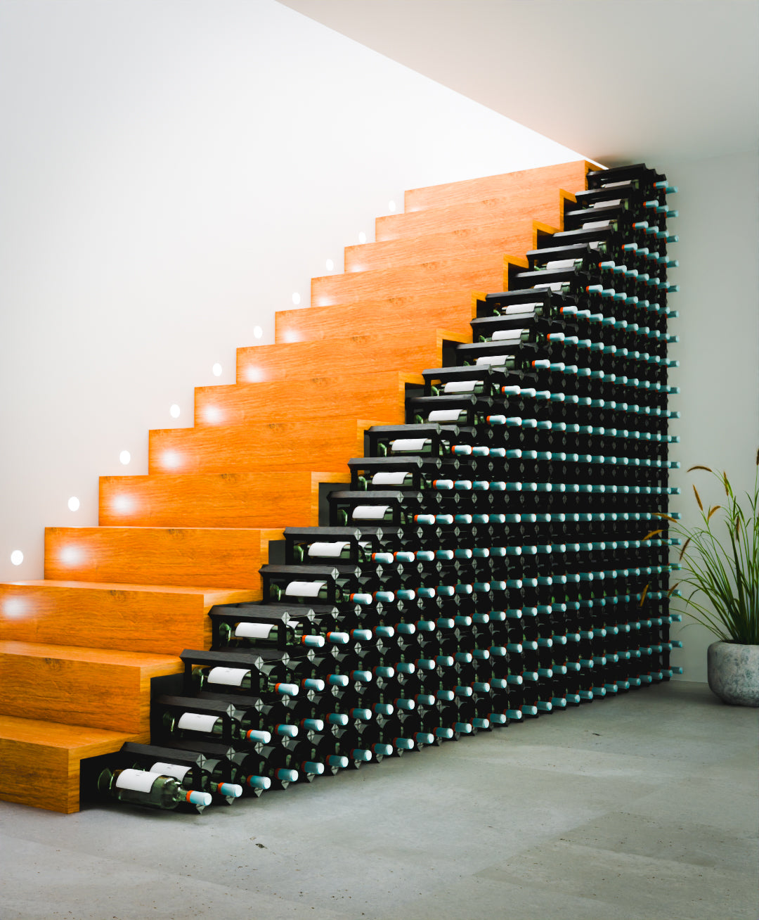 Sloped Timber Wine Rack