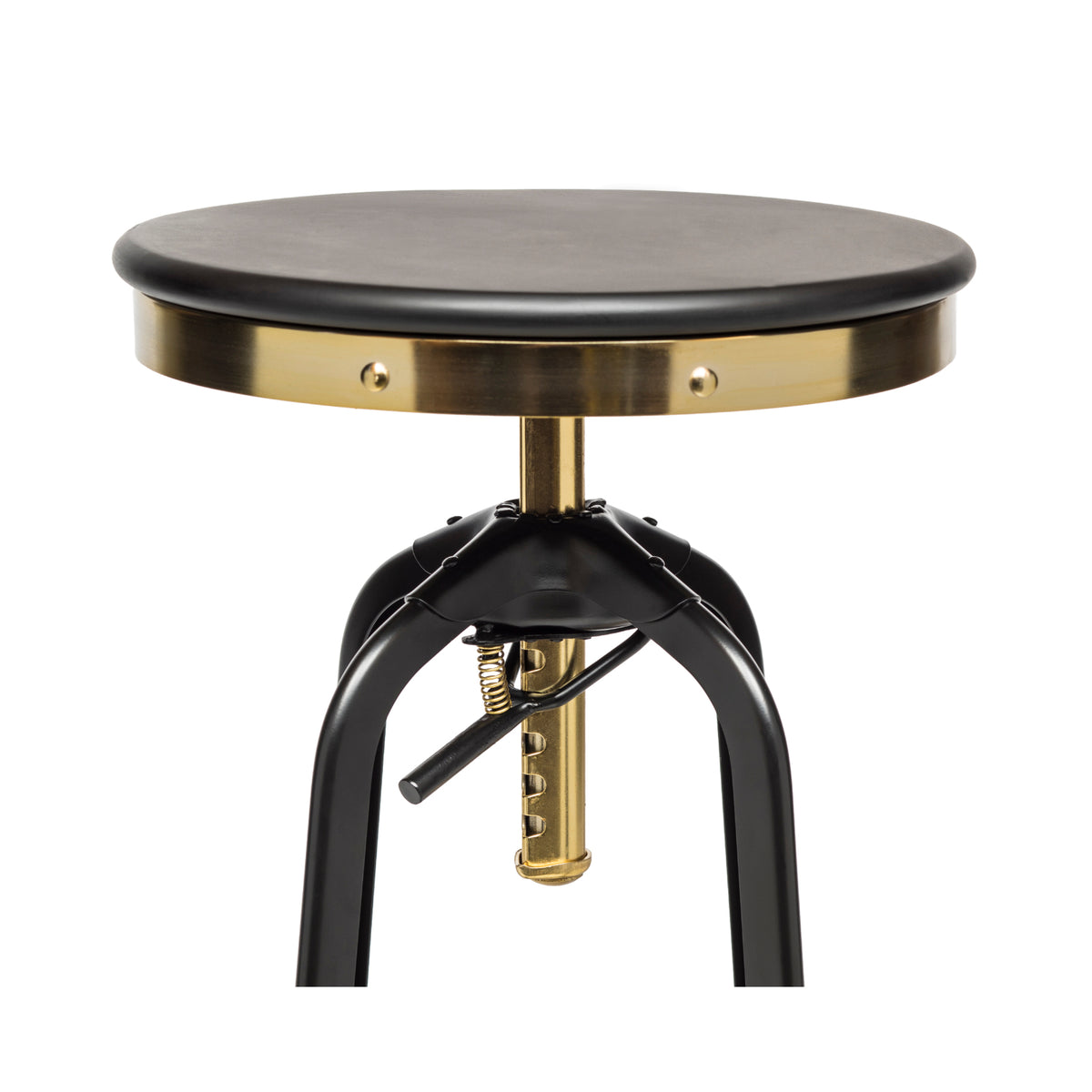 Gold Bar Stool with Black Top - Wine Stash